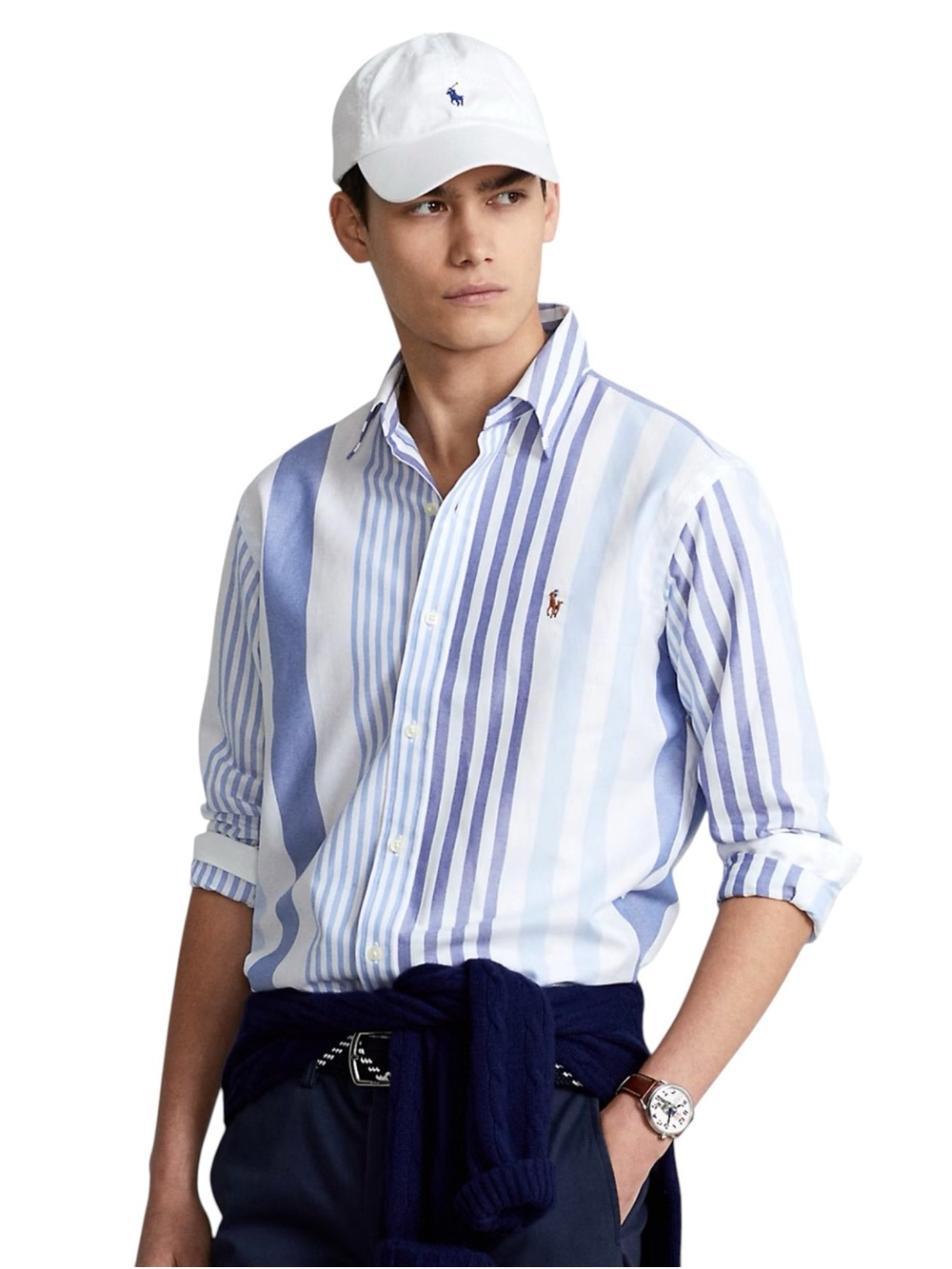 Ralph Lauren Classic Fit Striped Oxford shirt with multicolor pony size L